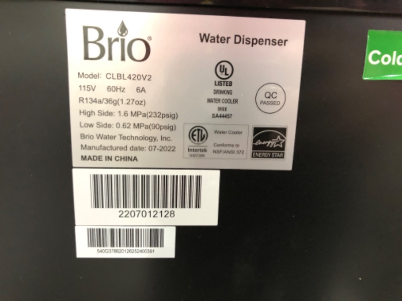 Photo 3 of (BROKEN-OFF CONNECTION) Brio Bottom Loading Cooler Water Dispenser Essential Series