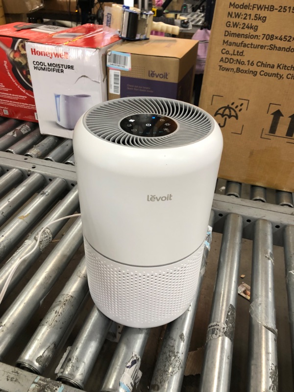 Photo 5 of (LOOSE PART WITHIN MOTOR; COSMETIC DAMAGES) LEVOIT Air Purifier for Home Allergies Pets Hair in Bedroom, H13 True HEPA Filter, 24db Filtration System Cleaner Odor Eliminators, Ozone Free, Remove 99.97% Dust Smoke Mold Pollen, Core 300, White
