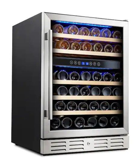 Photo 1 of 24 in. Built-In 46 Bottle Dual Zone Wine Cooler with Temperature Memory Function
