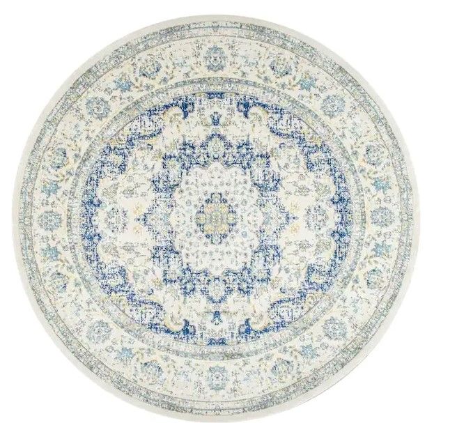 Photo 1 of Verona Vintage Persian Blue 4 ft. Round Rug
