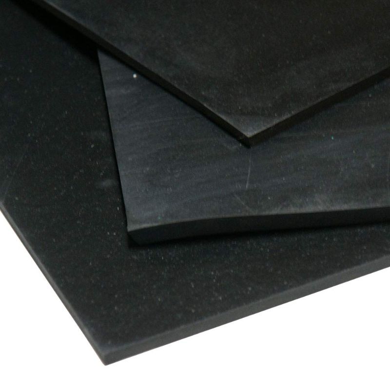 Photo 1 of Neoprene Sheet, 80A Durometer, Smooth Finish, Adhesive Backing, Black, 0.125" Thickness, 12" Width, 24" Length
