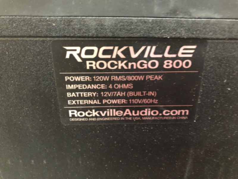 Photo 3 of Rockville RockNGo 800 10" Portable Wireless Bluetooth Speaker W/LED/Wheels/Loud!
