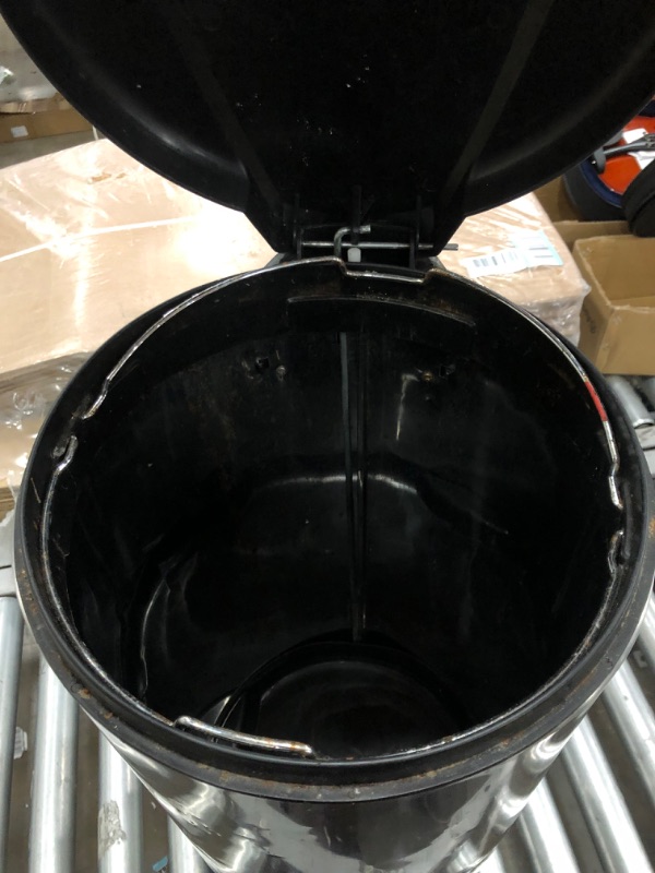 Photo 1 of Amazon Basics 30 Liter / 7.9 Gallon Round Soft-Close Trash Can with Foot Pedal - Stainless Steel
