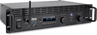 Photo 1 of 2-Channel Bluetooth Power Amplifier - 2000W Bridgeable Rack Mount Pro Audio Sound Wireless Home Stereo Receiver w/TRS XLR Input, LCD, Bridge Mode, Cooling Fan - Entertainment Speaker System - Pyle
