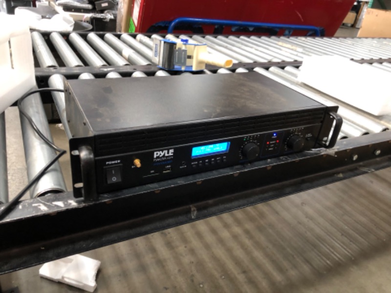 Photo 4 of 2-Channel Bluetooth Power Amplifier - 2000W Bridgeable Rack Mount Pro Audio Sound Wireless Home Stereo Receiver w/TRS XLR Input, LCD, Bridge Mode, Cooling Fan - Entertainment Speaker System - Pyle
