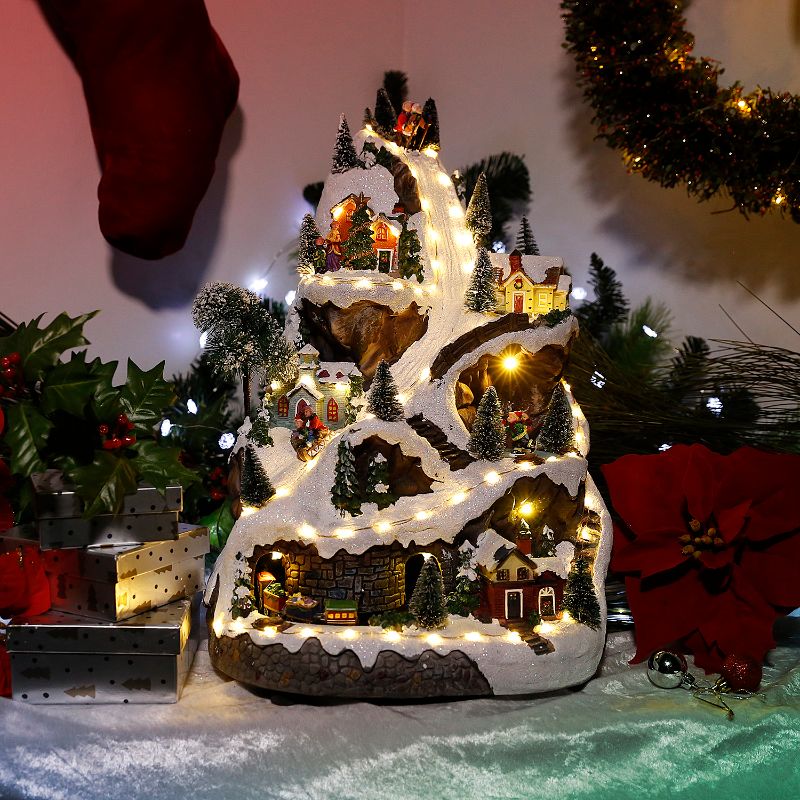 Photo 1 of Alpine Corporation 18"H Indoor Animated Winter Wonderland Set with LED Lights and Music
