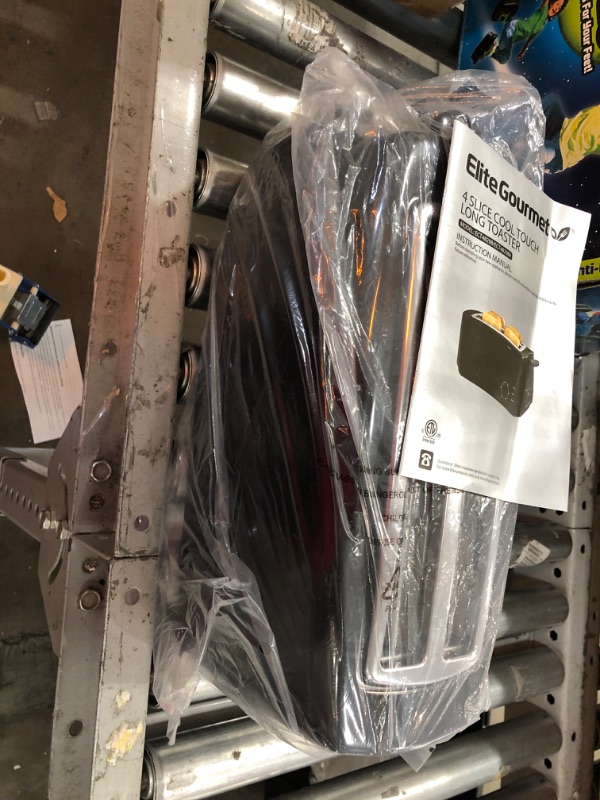 Photo 2 of Elite Gourmet ECT4829B Long Slot 4 Slice Toaster, 6 Toast Settings Toaster Defrost, Reheat, Cancel Functions, Slide Out Crumb Tray, Extra Wide Slots for Bagels Waffles, Black
