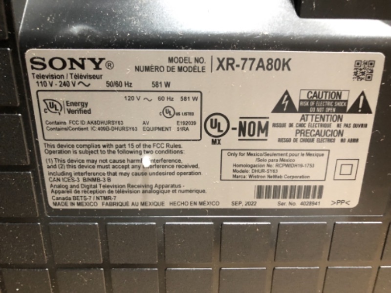 Photo 7 of Sony OLED 77 inch BRAVIA XR A80K Series 4K Ultra HD TV: Smart Google TV with Dolby Vision HDR and Exclusive Gaming Features for The Playstation® 5 XR77A80K- 2022 Model
