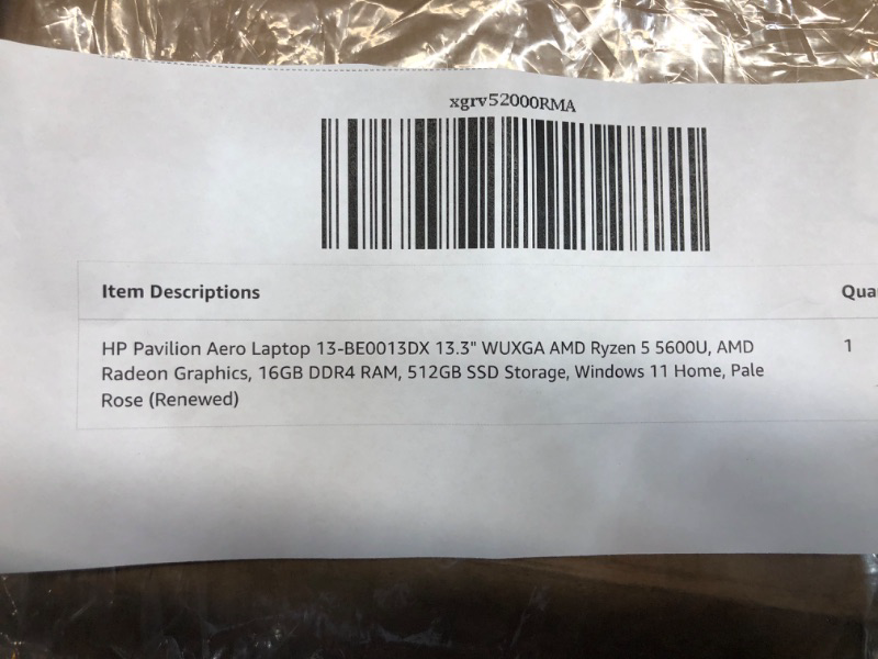 Photo 10 of NEEDS PROFESSIONAL REPAIR UNABLE TO VERIFY INTERNAL HARDWARE

HP Pavilion Aero Laptop 13-BE0013DX 13.3" WUXGA AMD Ryzen 5 5600U, AMD Radeon Graphics, 16GB DDR4 RAM, 512GB SSD Storage, Windows 11 Home, Pale Rose (Renewed)