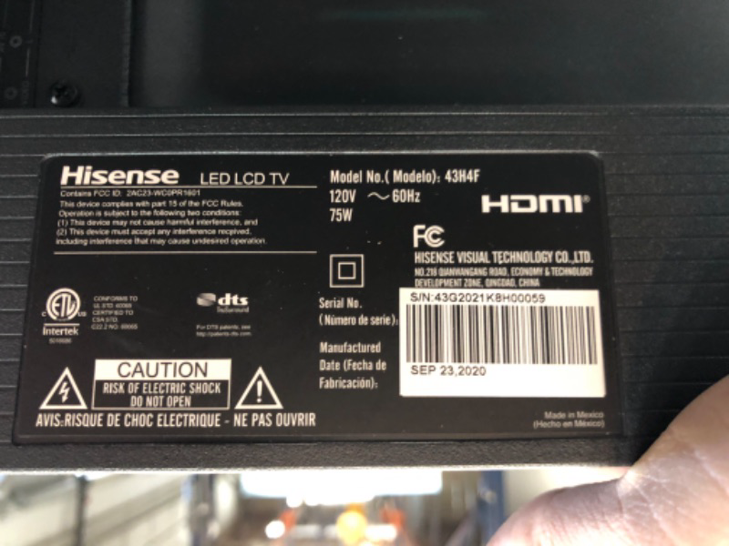 Photo 5 of Hisense 43-Inch Class H4 Series LED Roku Smart TV with Alexa Compatibility (43H4F, 2020 Model)