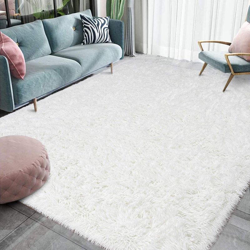 Photo 1 of  Area Rug Modern Shag Rugs for Bedroom Living Room, Super Soft and Comfy Carpet, Cute Carpets for Kids Nursery Girls Home?5x8 Feet Cream...
