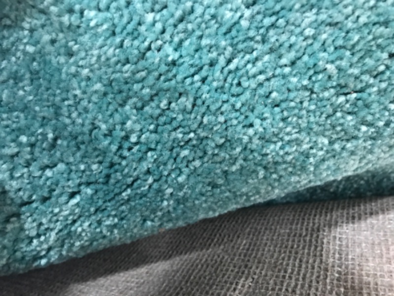 Photo 2 of Ambiant Pet Friendly Solid Color Area Rugs Teal - 8' x 10' Oval 8 ft x 10 ft Oval Teal