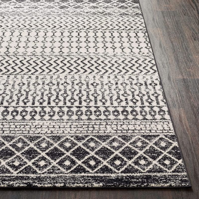 Photo 2 of Artistic Weavers Chester Boho Moroccan Area Rug,5'3" x 7'6",Black Black 5 ft 3 in x 7 ft 6 in