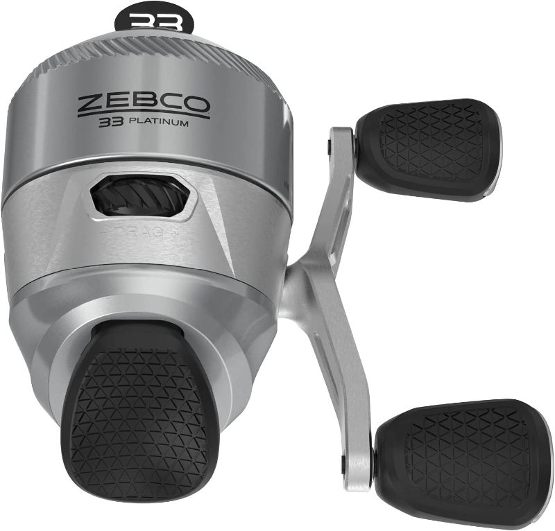 Photo 1 of **MINOR DAMAGE TO HANDLE** Zebco 33 Platinum Spincast Reel, 5 Ball Bearings (4 + Clutch), Instant Anti-Reverse with a Smooth Dial-Adjustable Drag, Powerful All-Metal Gears and Spooled with 10-Pound Cajun Line
