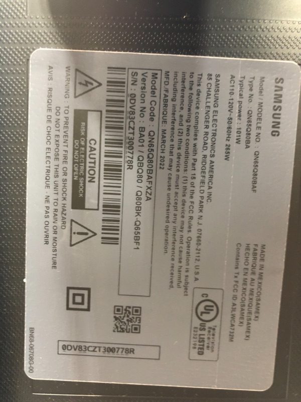 Photo 1 of Samsung - 65” Class Q80B QLED 4K Smart Tizen TV
