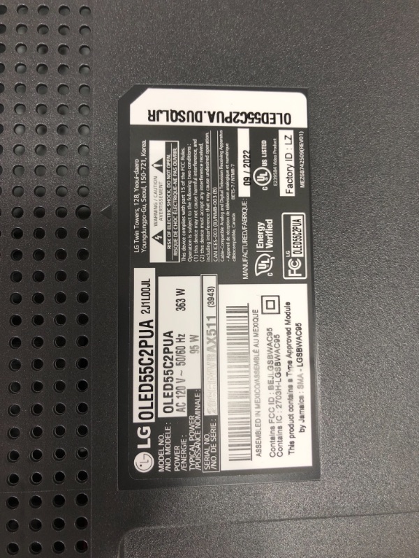 Photo 4 of **MINOR ERRORS ON SCREEN** SHOWS LINES* SMALL CRACK* LG C2 Series 55-Inch Class OLED evo Gallery Edition Smart TV OLED55C2PUA, 2022 - AI-Powered 4K TV, Alexa Built-in
