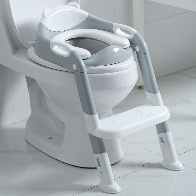 Photo 1 of **** USED ****Potty Training Seat Boys Girls,Toddlers Potty Training Toilet Seat Ladder,Kids Potty Seat Toilet Chair Step Stool (Gray/White)
