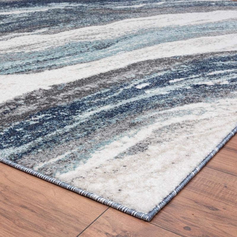 Photo 1 of Luxe Weavers Rug – Art Deco Living Room Carpet with Marble Swirl – Persian Area Rugs for Modern Home Décor, Soft Luxury Rug, Stain-Resistant, Medium Pile, Jute Backing,, Blue / 6’ x 9’ 6' x 9' Blue