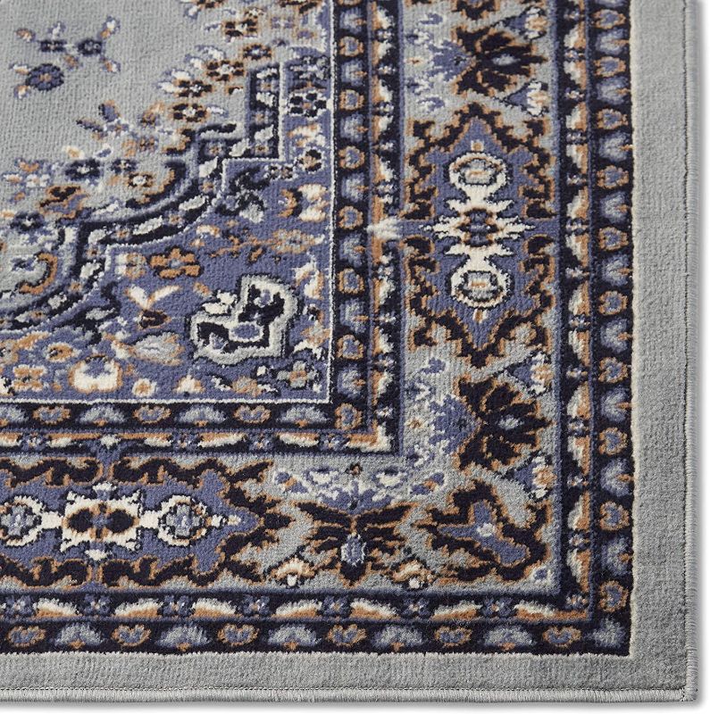 Photo 2 of Home Dynamix Premium Sakarya Traditional Medallion Border Area Rug, Silver, 7'8"x10'7" Rectangle 7 ft 8 in x 10 ft 7 in Silver