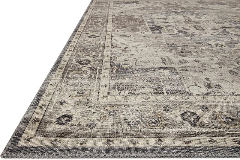 Photo 1 of Loloi II Hathaway Collection HTH-05 Steel / Ivory, Traditional 5'-0" x 7'-6" Area Rug 5'-0" x 7'-6" Steel / Ivory