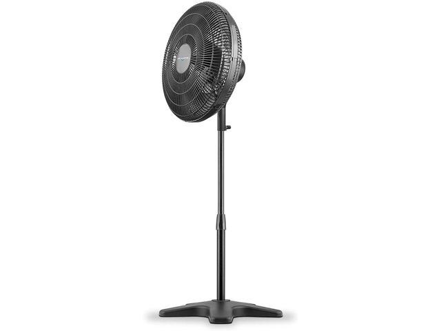 Photo 1 of Air Monster 16 Inch Standing Pedestal Adjustable Air Circulator Fan, Black 18.5"D x 18.5"W x 49.2"H
