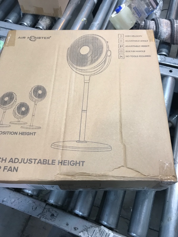 Photo 2 of *** NEW ***
Air Monster 12 Inch Power Stand Fan and Floor Fan, Room Fan, Turbo fan, Air Circulator Fan, 3 Speed Settings, High Velocity, Adjustable Tilt, Black
