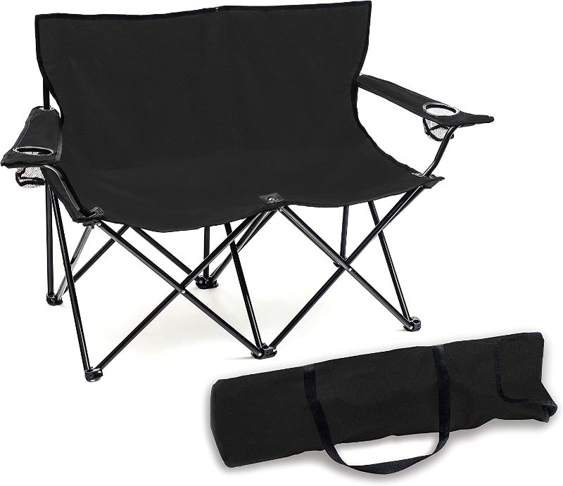 Photo 1 of 
Trademark Innovations Loveseat Style Double Camp Chair, 40" L x 22" W x 31.5" H, blue 