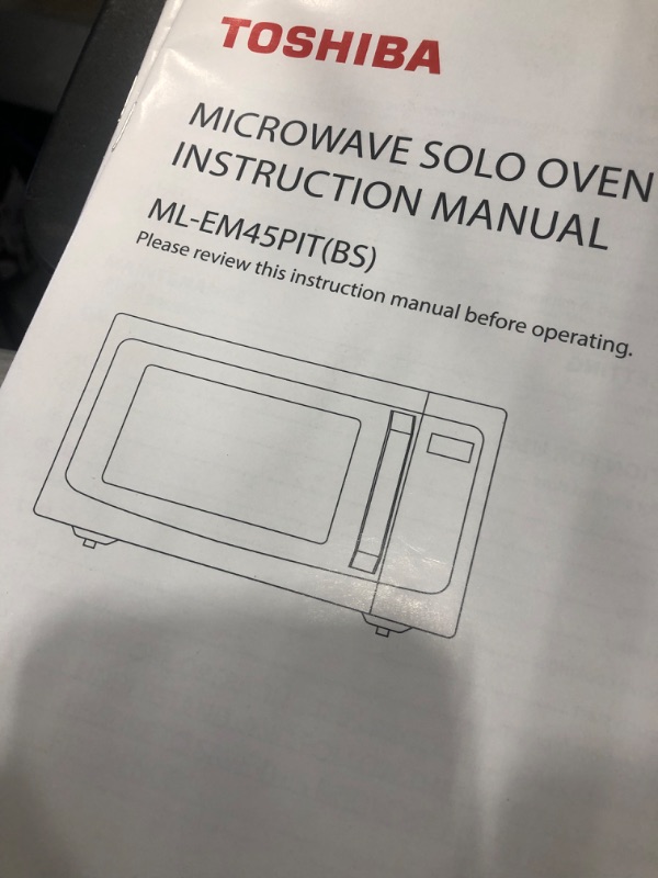 Photo 1 of **OPENED**
TOSHIBA ML-EM45PIT(BS) Countertop Microwave Oven With Inverter Technology, Kitchen Essentials, Smart Sensor, Auto Defrost, 1.6 Cu Ft, 13.6" Removable Turntable, 33lb.&1250W, Black Color
