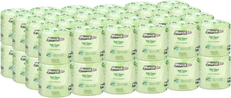 Photo 1 of 
Marcal Pro Toilet Paper 100% Recycled - 2 Ply, White Bath Tissue, 242 Sheets Per Roll - 48 Individually Wrapped Rolls Per Case Green Seal Certified Toilet...