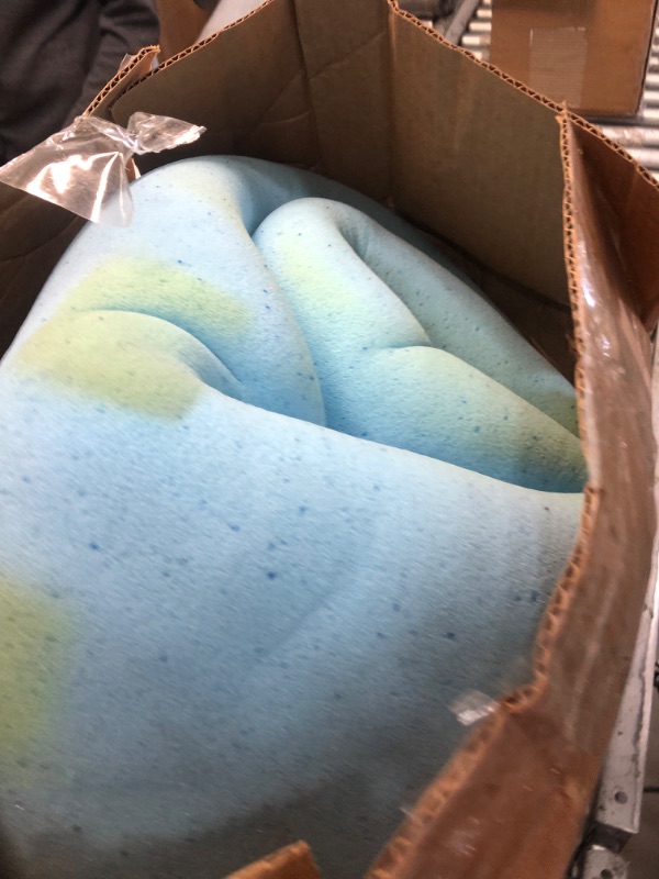 Photo 1 of Amazon Basics Cooling Gel-Infused Firm Support Mattress Topper - Alternative Latex Foam - 2-inch - Full
