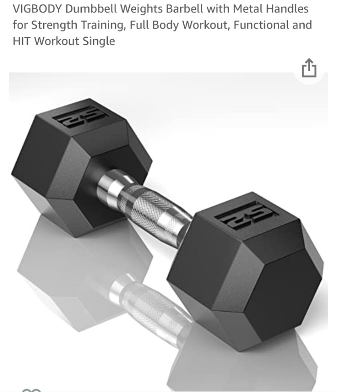 Photo 1 of 





VIGBODY 45lbs Dumbbell Weights Barbell with Metal Handles for Strength Training, Full Body Workout, Functional and HIT Workout Single