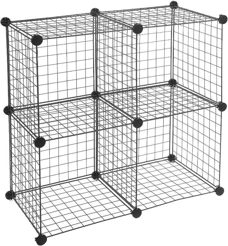 Photo 1 of 
Amazon Basics 4-Cube Wire Grid Storage Shelves, 14" x 14" Stackable Cubes, Black
Size:4 Cube
Color:Black