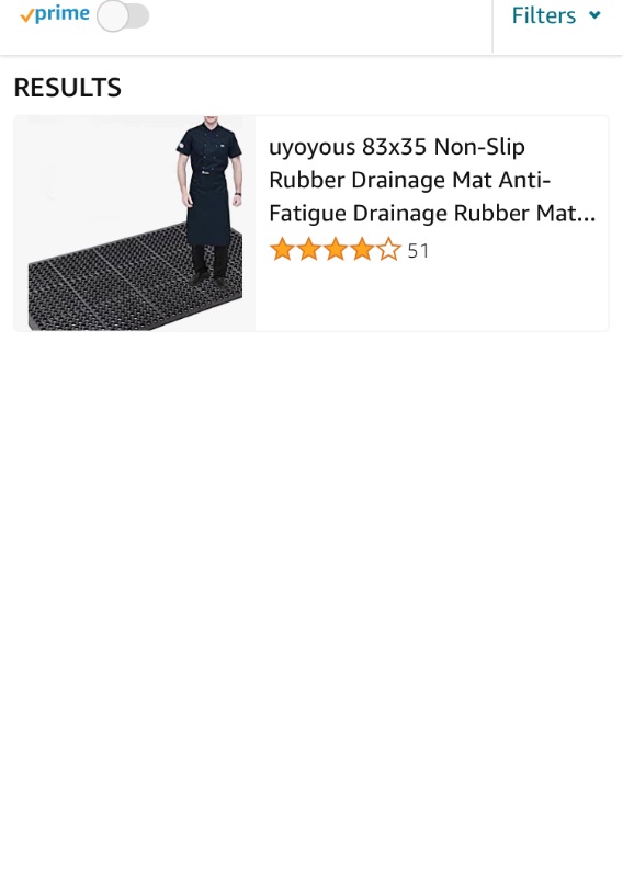 Photo 1 of 
uyoyous 83x35 Non-Slip Rubber Drainage Mat Anti-Fatigue Drainage Rubber Mat 