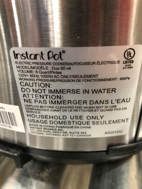 Photo 2 of Instant Pot Duo Plus 9-in-1 Electric Pressure Cooker, Slow Cooker, Rice Cooker, Steamer, Sauté, Yogurt Maker, Warmer & Sterilizer, Includes App With Over 800 Recipes, Stainless Steel, 8 Quart