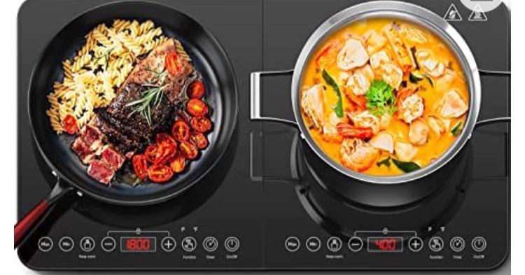Photo 6 of (NON FUNCTIONING POWER PANEL****Aobosi Double Induction Cooktop,Portable Induction Cooker with 2 Burner Independent Control,Ultrathin Body,10 Temperature,1800W-Multiple Power Levels,4 Hour Timer,Safety Lock