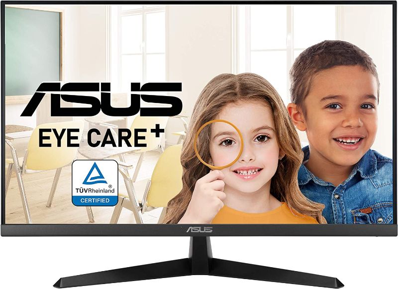 Photo 1 of ASUS VY279HE 27” Eye Care Monitor, 1080P Full HD, 75Hz, IPS, 1ms, Adaptive-Sync, Eye Care Plus, Color Augmentation, HDMI VGA, Frameless, VESA Wall Mountable
