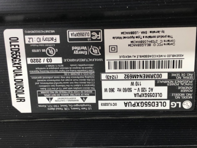 Photo 1 of **Parts Only**Non Functonal**LG OLED55GXPUA Alexa Built-In GX Series 55" Gallery Design 4K Smart OLED TV (2020)
