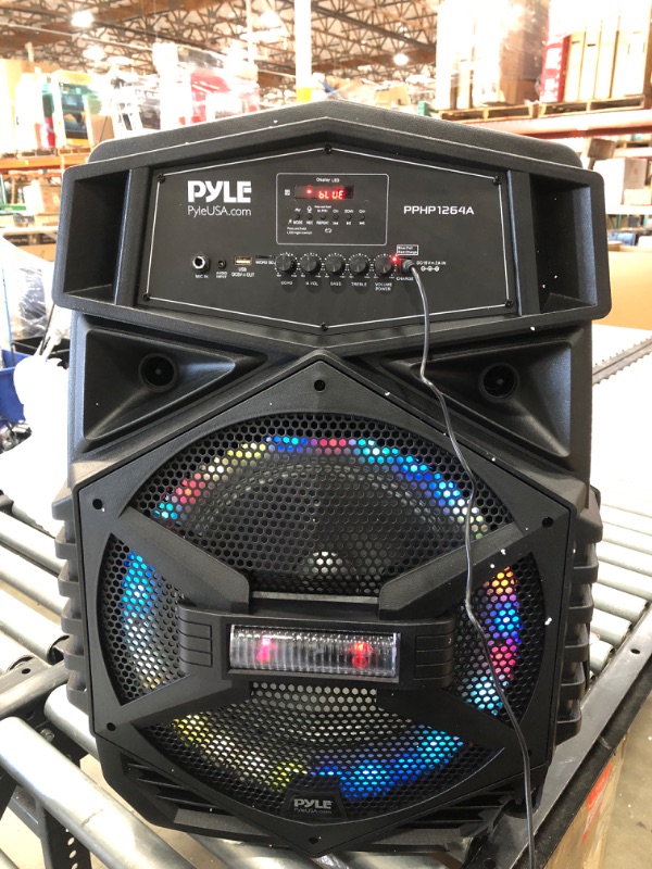 Photo 5 of Portable Bluetooth PA Speaker System - 1000W Outdoor Bluetooth Speaker Portable PA System w/Microphone in, Party Lights, USB SD Card Reader, FM Radio, Wheels & Universal Speaker Tripod Stand Mount
