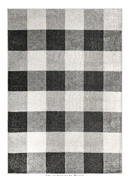 Photo 1 of Aisha Buffalo Plaid Gray 8 ft. x 10 ft. Area Rug
