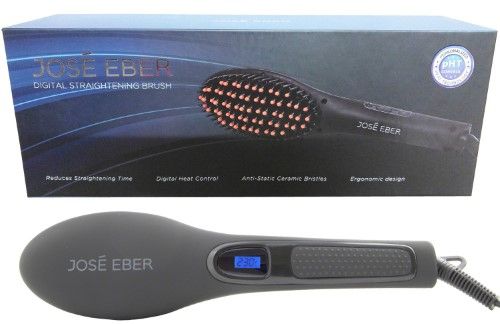 Photo 1 of Jose Eber Digital Straightening Brush Black Dual Voltage 110V to 220V
