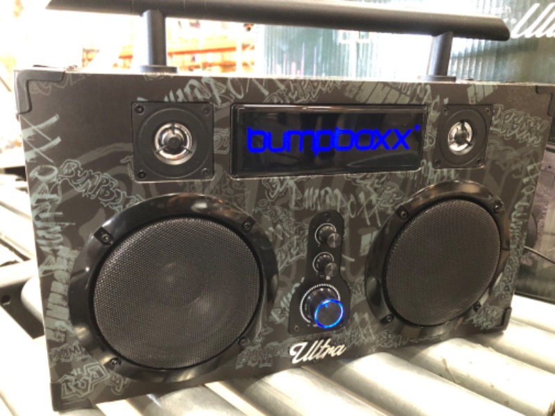 Photo 12 of Bumpboxx Bluetooth Boombox Ultra Black Graffiti BBG | Retro Boombox with Bluetooth Speaker | Rechargeable Bluetooth Speaker
