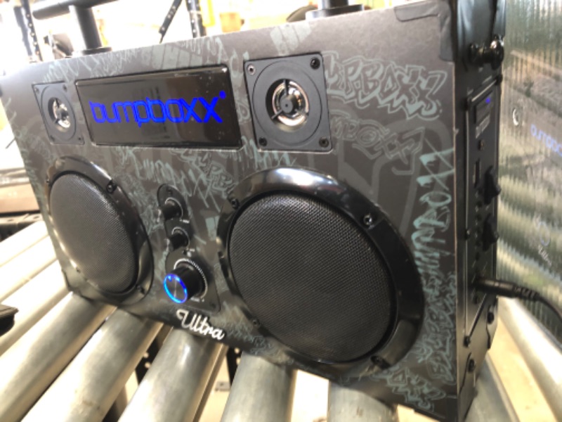 Photo 15 of Bumpboxx Bluetooth Boombox Ultra Black Graffiti BBG | Retro Boombox with Bluetooth Speaker | Rechargeable Bluetooth Speaker
