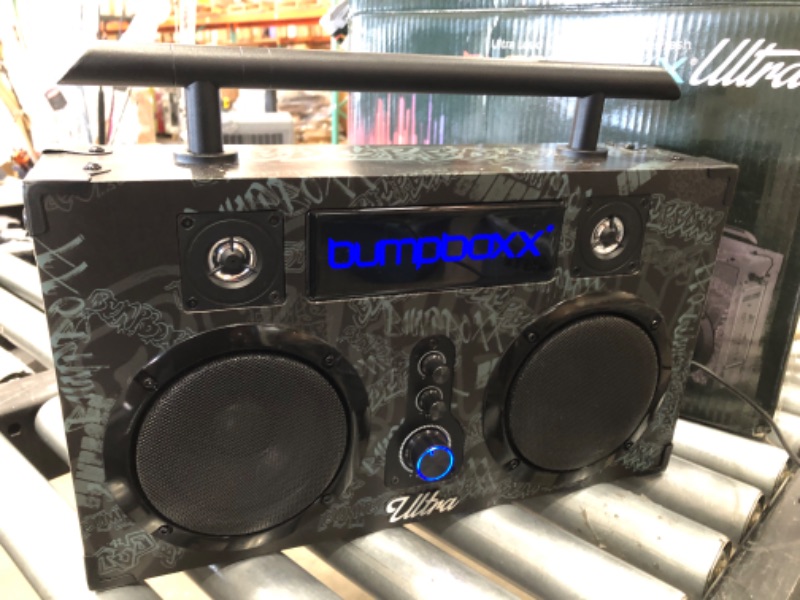 Photo 8 of Bumpboxx Bluetooth Boombox Ultra Black Graffiti BBG | Retro Boombox with Bluetooth Speaker | Rechargeable Bluetooth Speaker
