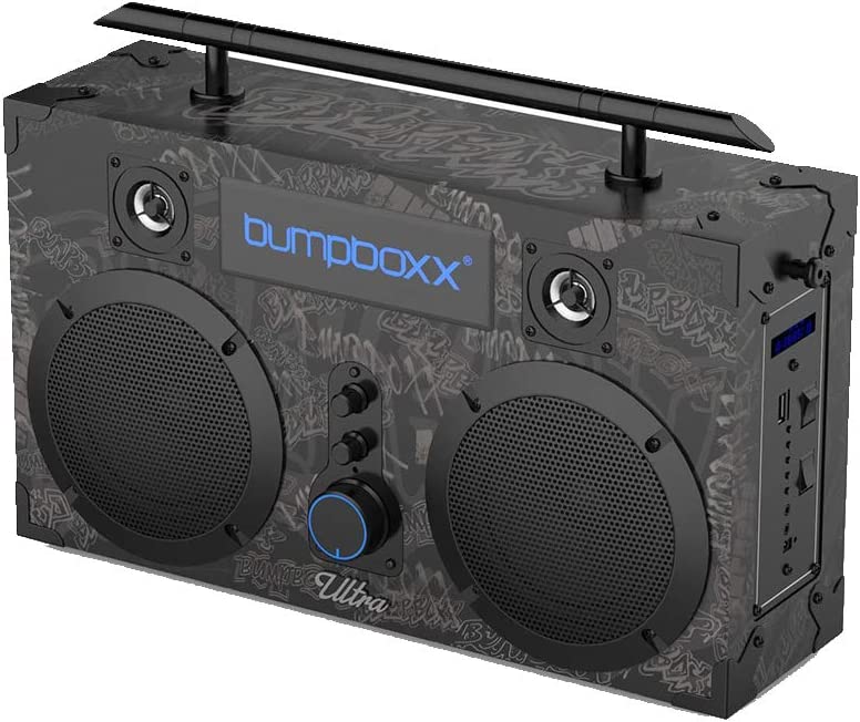 Photo 1 of Bumpboxx Bluetooth Boombox Ultra Black Graffiti BBG | Retro Boombox with Bluetooth Speaker | Rechargeable Bluetooth Speaker
