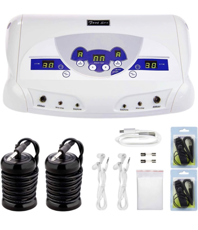 Photo 1 of 2022 Dual Ionic Foot Bath Detox Machine, ion Detox Foot Bath Spa Cleanse System for 2 Users with MP3 Music Player, 2 Array, 2 Wrist Band, 5 Liners