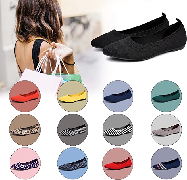 Photo 1 of Harriseve Women's Casual Fashion Shallow Mouth Pointed Toe Flat Shoe - Breathable Mesh Ballet Flats SIZE 8