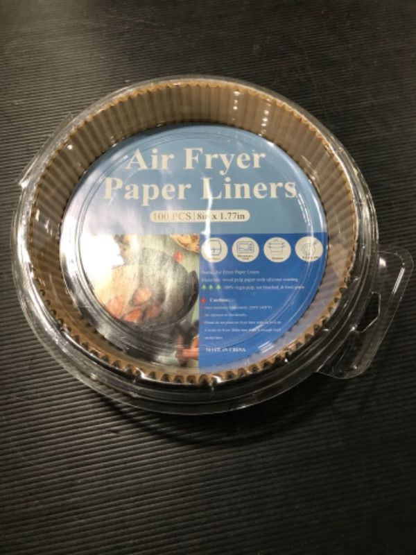 Photo 1 of 100 PCS Air Fryer Disposable Paper Liner, Non-Stick Air Fryer Liners, Parchment Baking Paper for Baking Roasting Microwave Brown