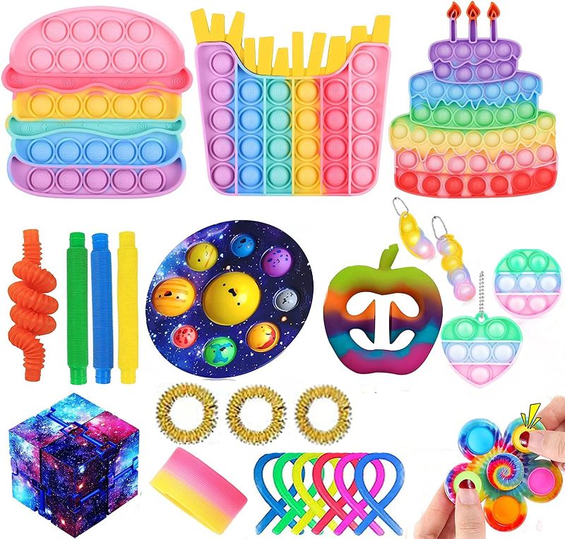 Photo 1 of Fidget Packs Sensory Fidget Toys Set with Planet Pop , Easter Basket Stuffers, Stress Relive Anxiety Relief Fidget Toys Packs (Pack C)
