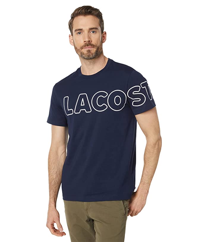 Photo 1 of Lacoste Men's Heritage Logo Short-Sleeve T-Shirt in Black/Black Size X-Large 100% Cotton/Jersey
