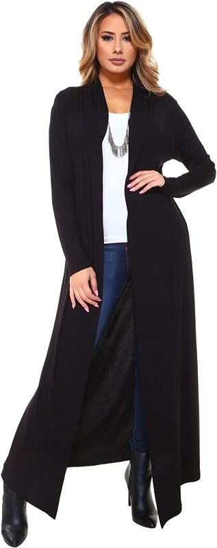 Photo 1 of Isaac Liev Women's Maxi Cardigan – Casual Long Flowy Open Front Floor Length Drape Lightweight Duster Sweater Made in USA. 3XL
